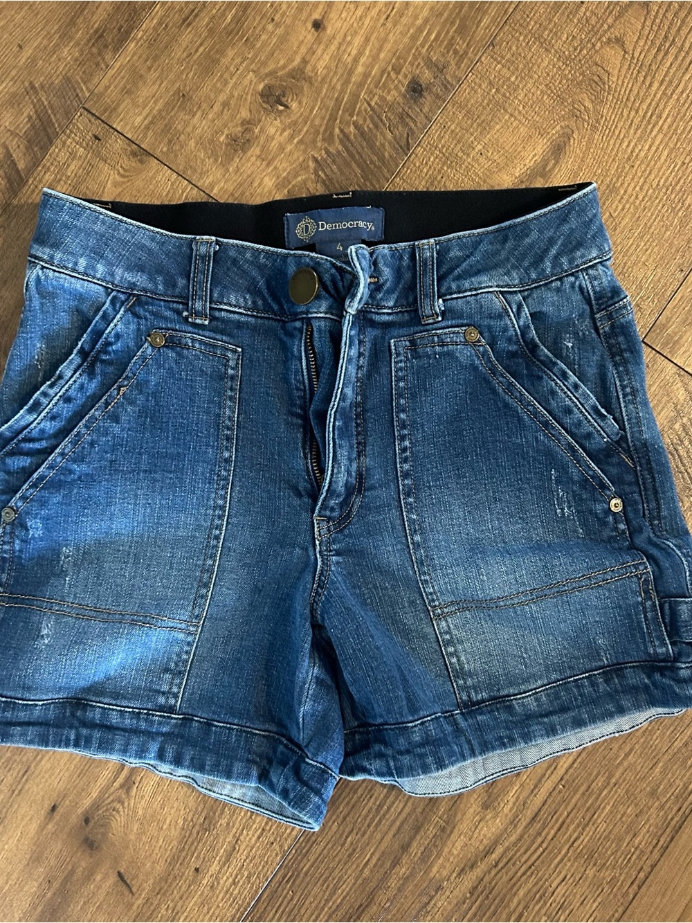 Democracy Blue Washed Denim Jean Shorts
